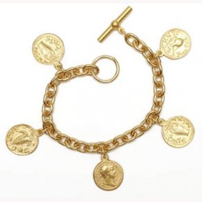 Jdisk armbnd med charms, kopier fra antikke mnter