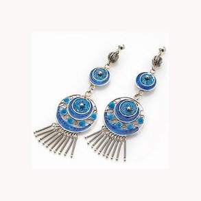 Kinesiske filigranreringe i sterling slv med emalje